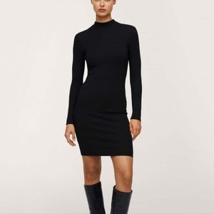 Mango Ribbed Short Dress